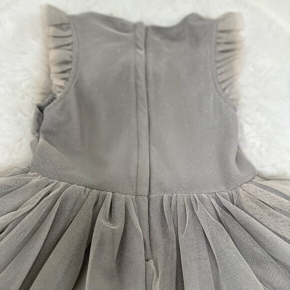 H&M Girls Gray Tulle Party Dress with Floral Accent - Picture 9 of 11